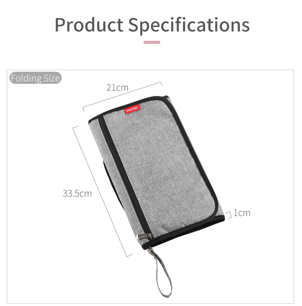 2-in-1 Portable Baby Changing Mat – Waterproof Foldable Diaper Changing Pad