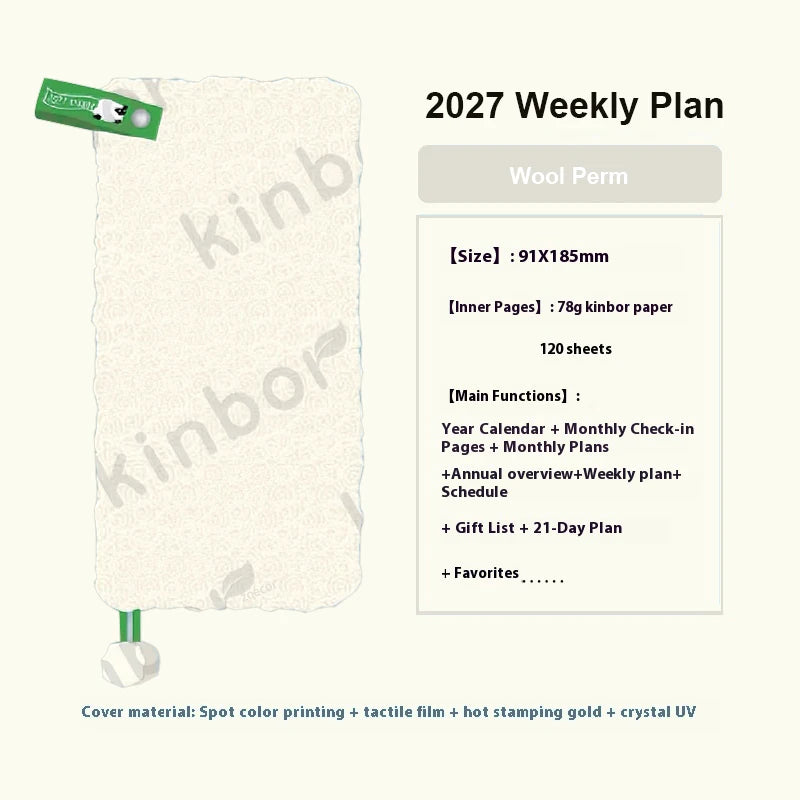 2027 Weekly Planner Notebook – Cute A5 Daily Agenda & Organizer