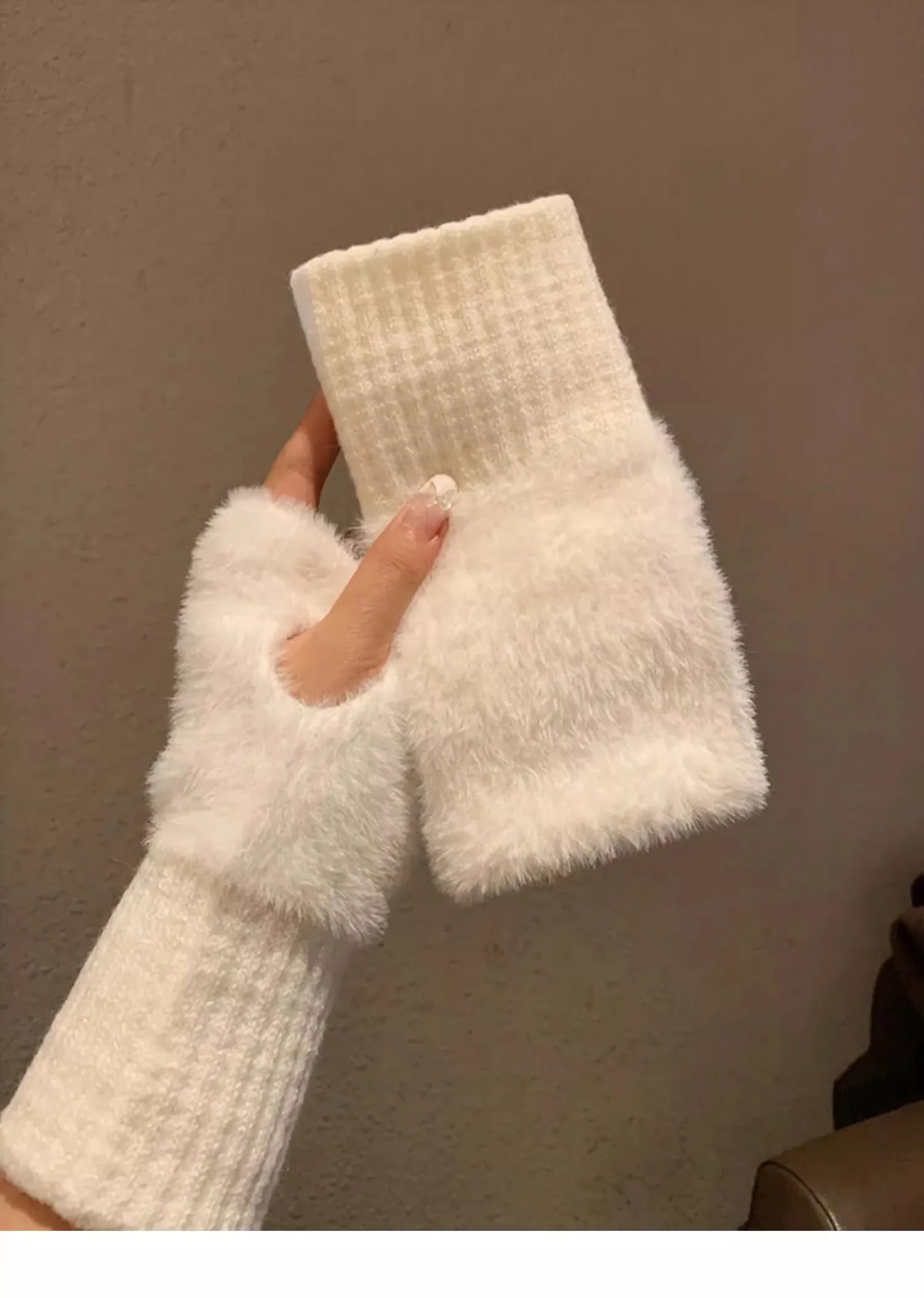 Women's Soft Knit Fingerless Gloves – Warm Winter Half Finger Gloves