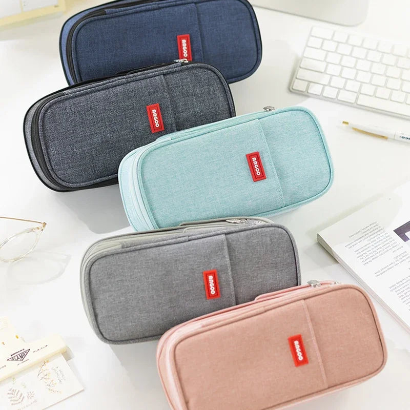 Macaron Color Large Capacity Double-Layer Pencil Case
