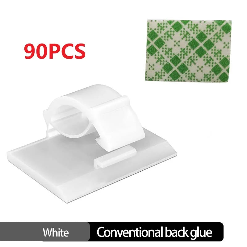 Self-Adhesive Cable Organizer Clips – Desktop Wire Holders