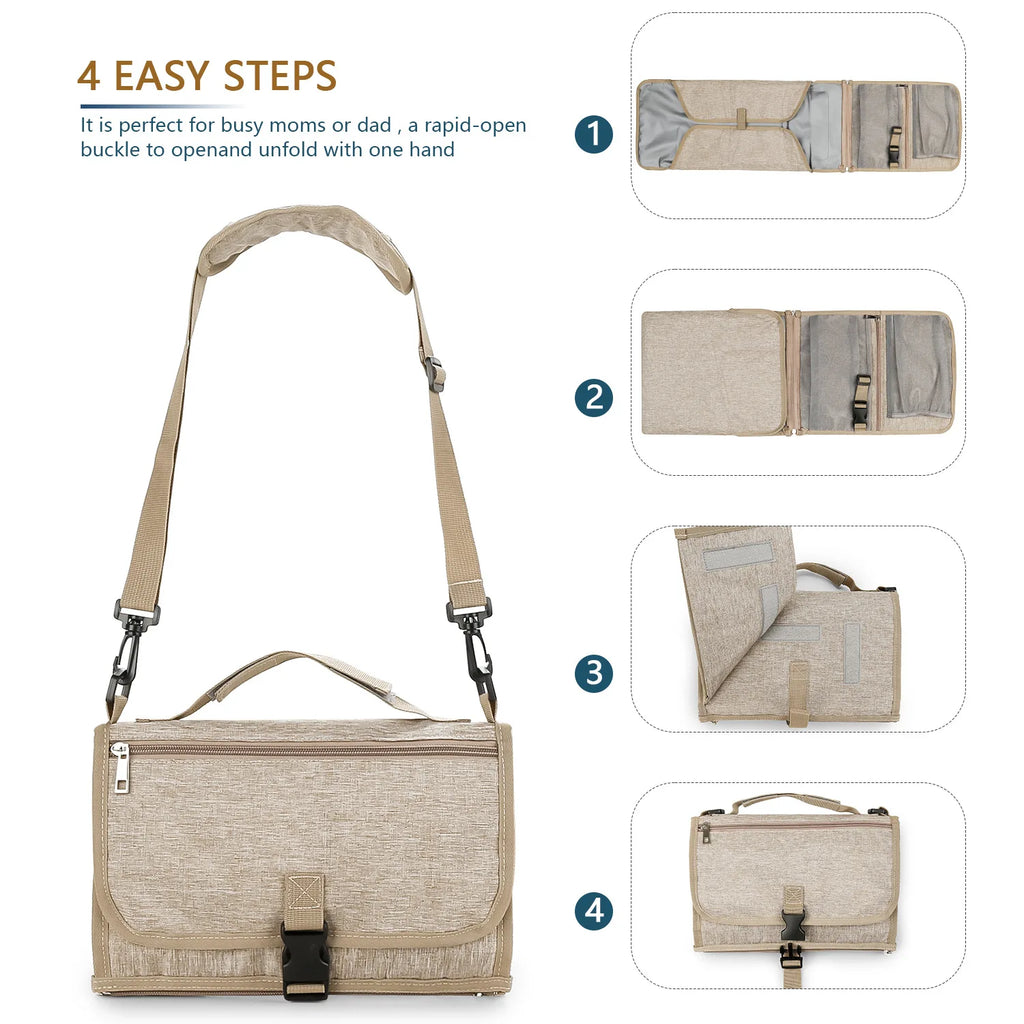 3-in-1 Baby Diaper Changing Pad – Waterproof Portable Travel Organizer