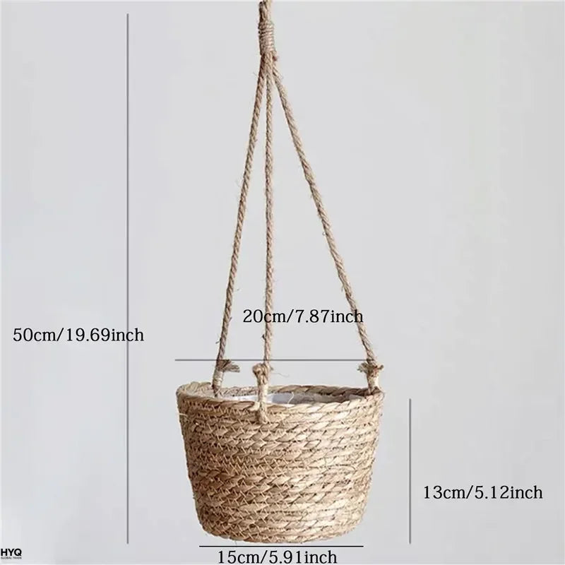 Macrame Hanging Plant Basket for Indoor & Outdoor Decor
