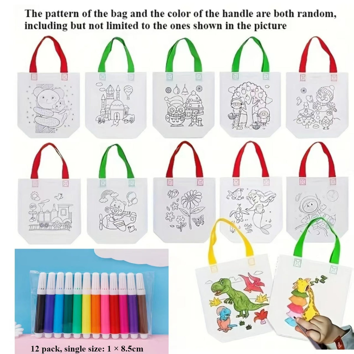 24-Piece DIY Graffiti Bag Kit with 12 Bags & 12 Color Markers