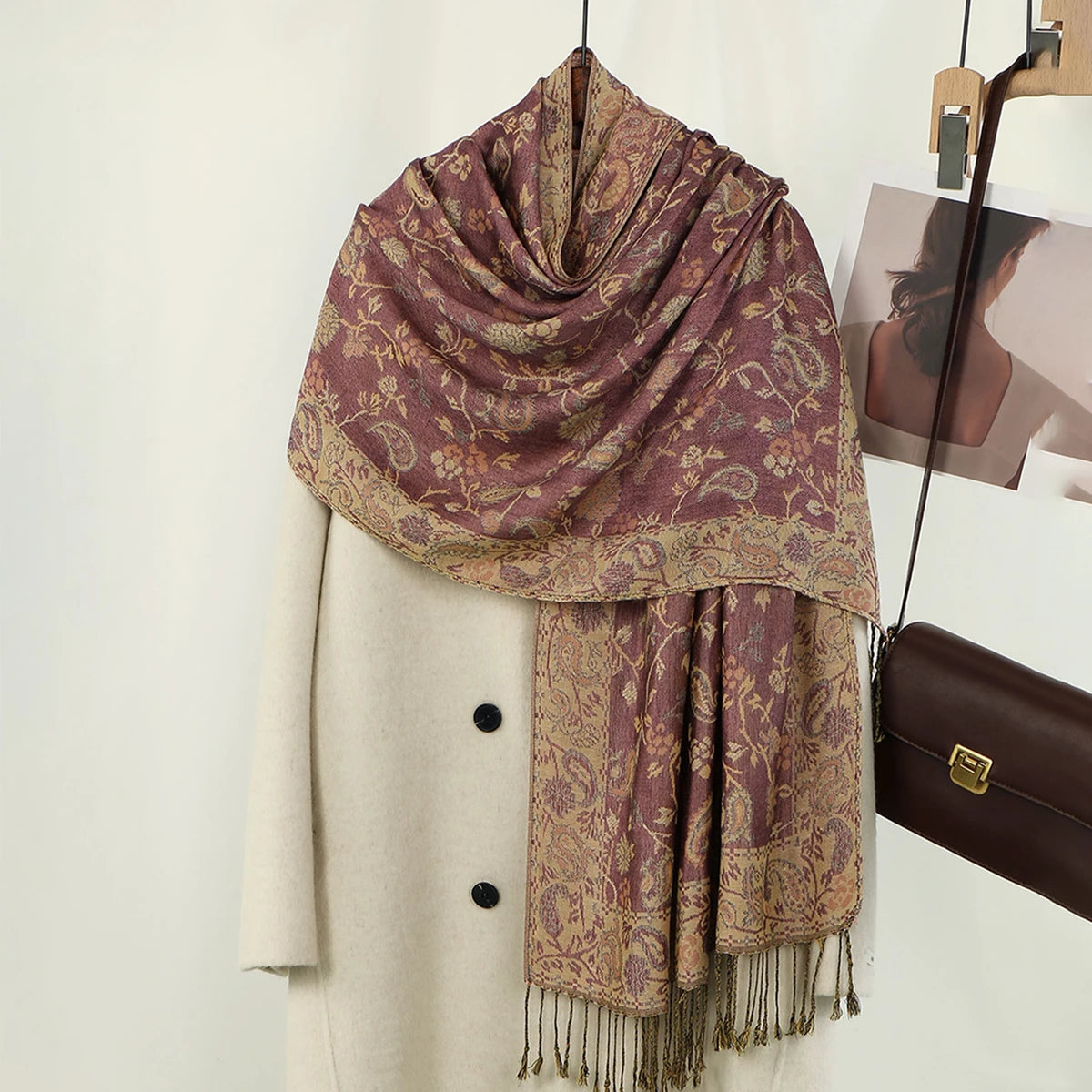 Women's Ethnic Paisley Pattern Large Scarf & Shawl