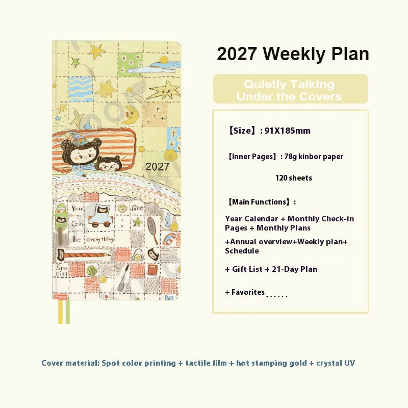 2027 Weekly Planner Notebook – Cute A5 Daily Agenda & Organizer