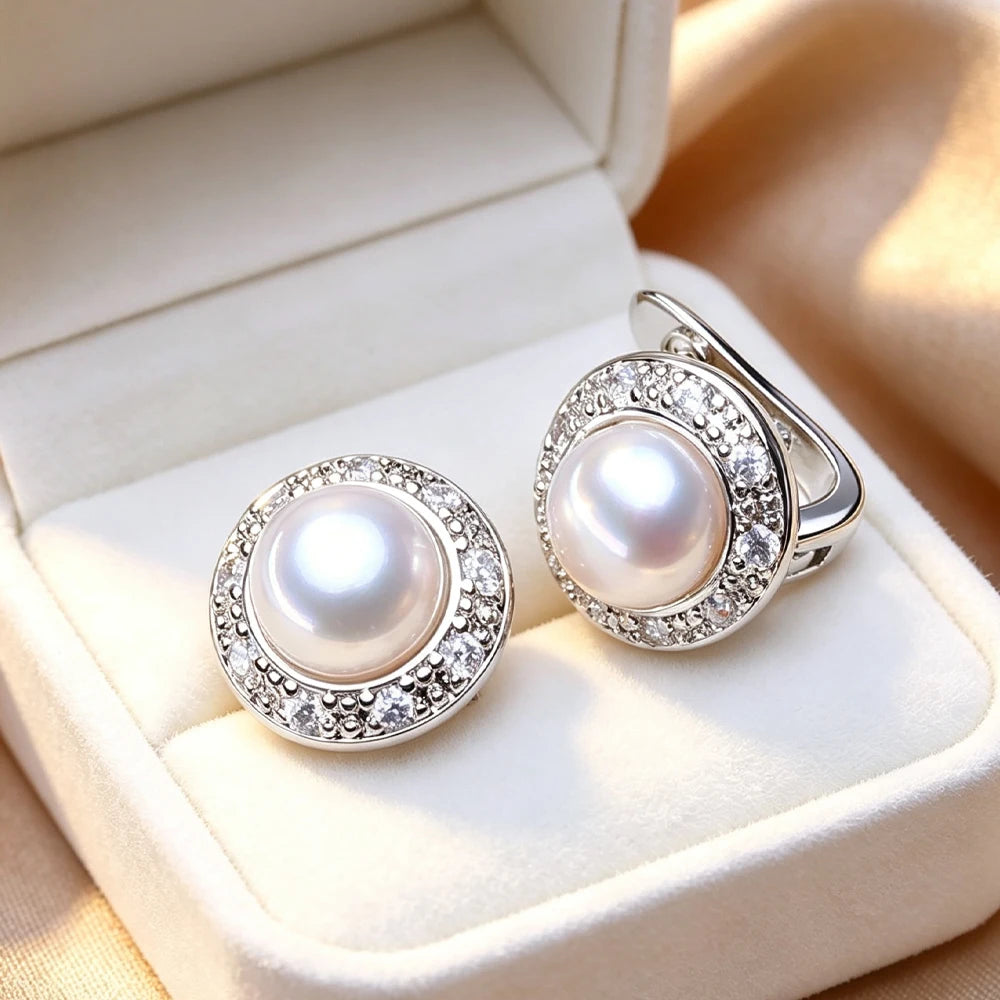 Women's Classic Pearl Stud Earrings