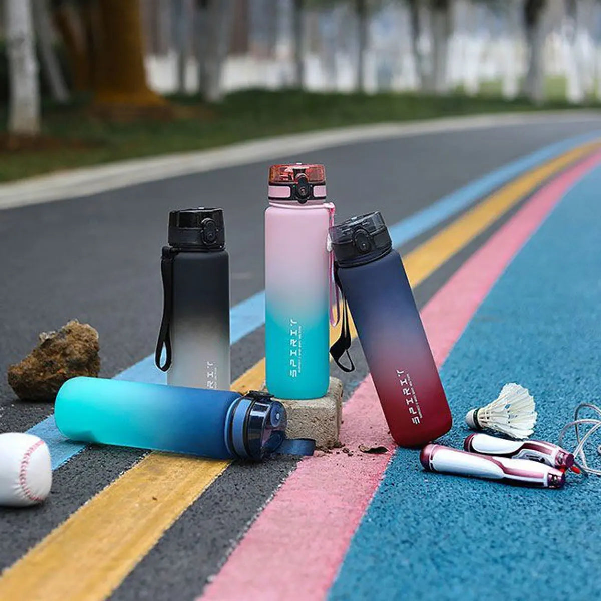 Gradient Sports Water Bottle with Capacity Markings