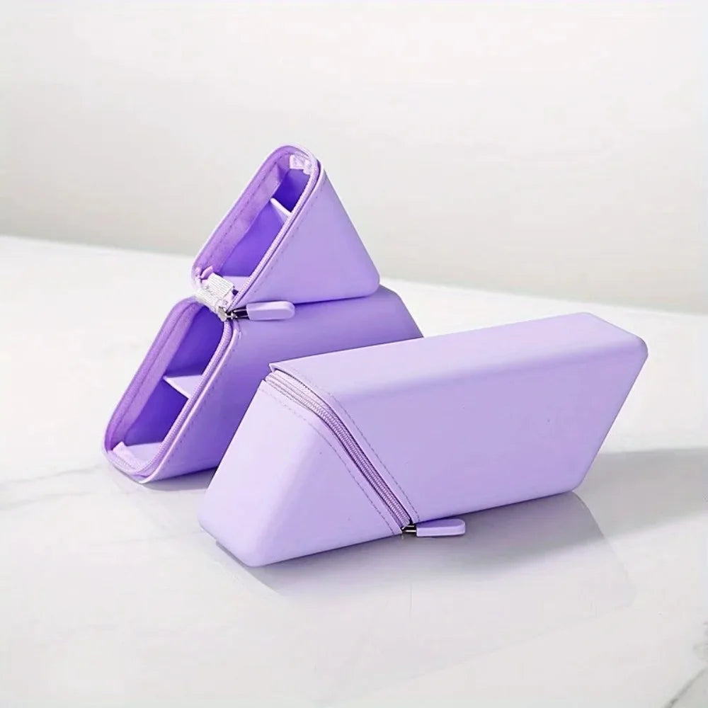 Foldable Silicone Pen Holder – Desktop Stationery Organizer