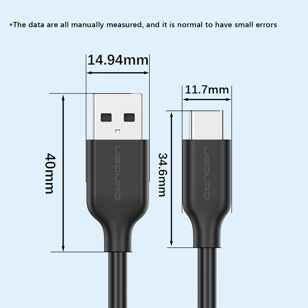 USB 3.2 10Gbps USB-A to USB-C Fast Charging Data Cable