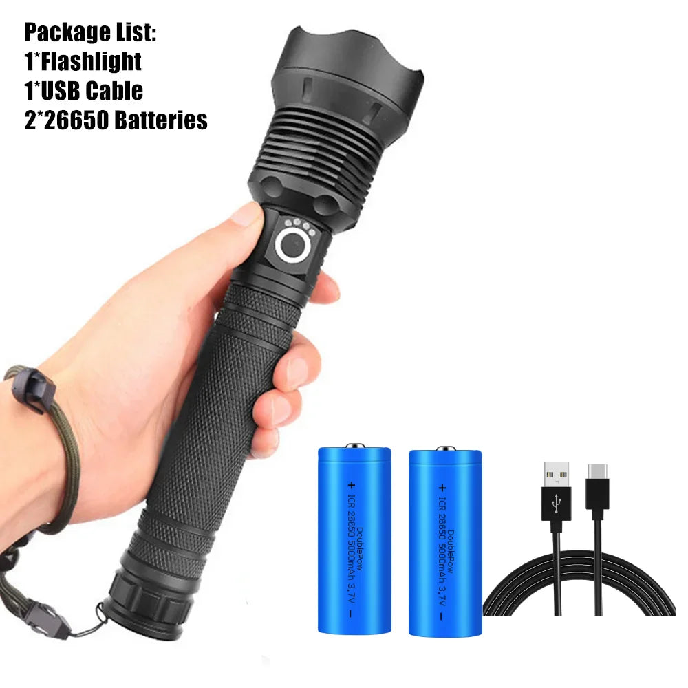 Rechargeable Zoomable LED Flashlight for Camping & Outdoor Use
