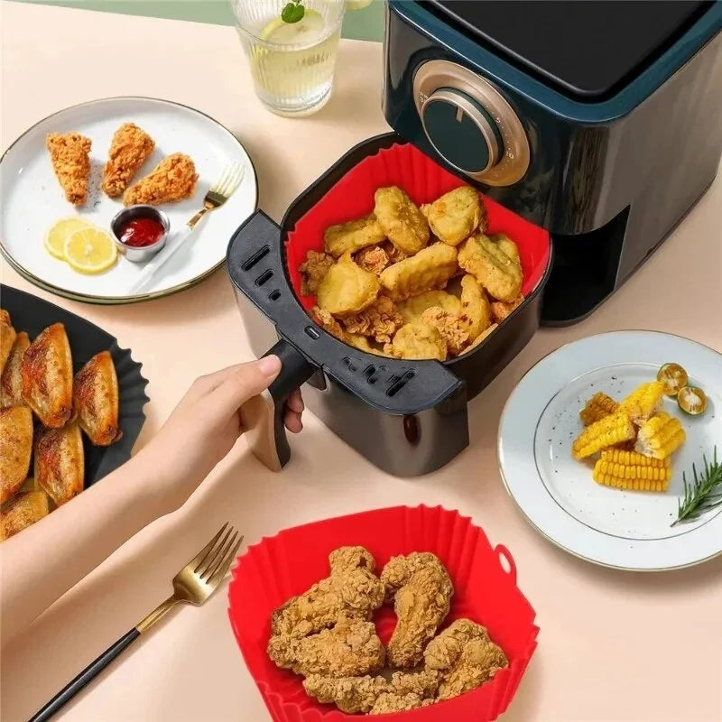 Reusable Silicone Air Fryer Liners – Non-Stick Cooking Basket