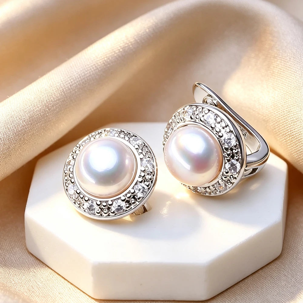 Women's Classic Pearl Stud Earrings