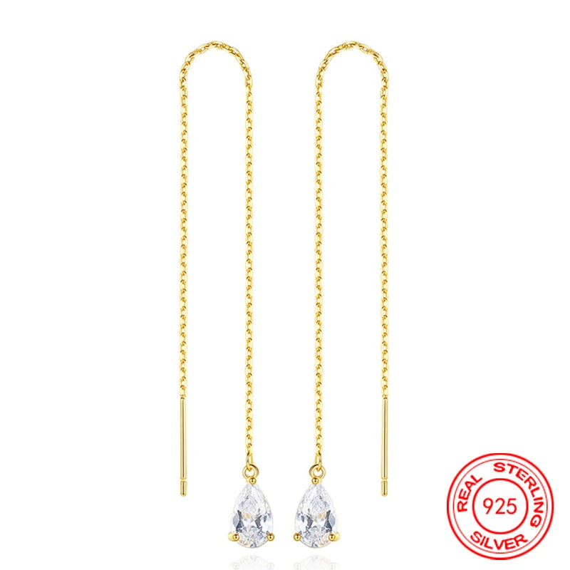 Women's Elegant Water Drop Chain Earrings