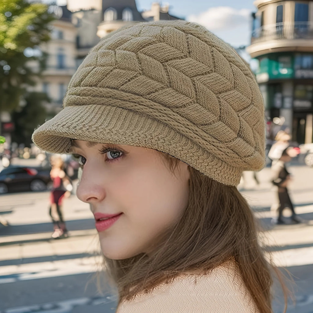 Women's Warm Knitted Winter Hat – Retro Casual Knit Cap