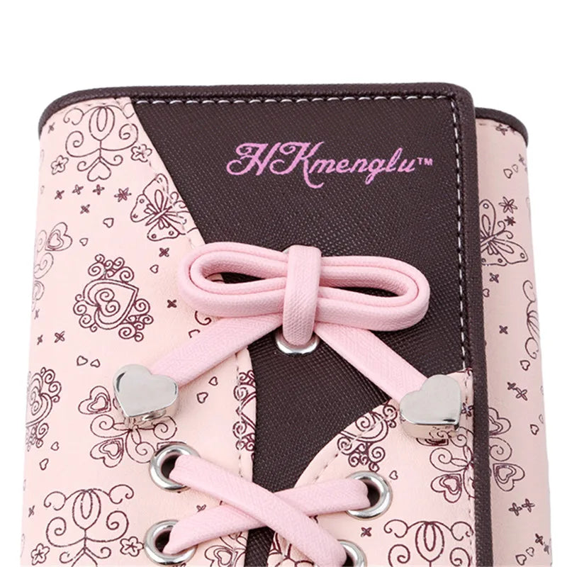 Women's Pink Long Wallet with Multiple Card Slots