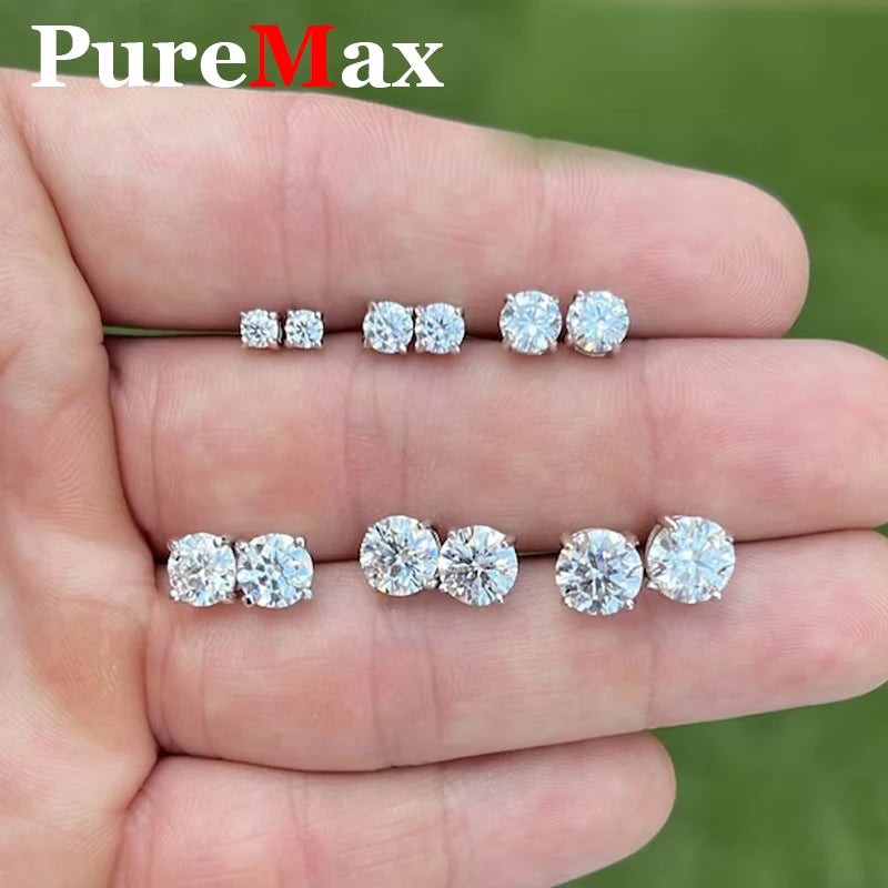 Women's Sparkling Round Stud Earrings