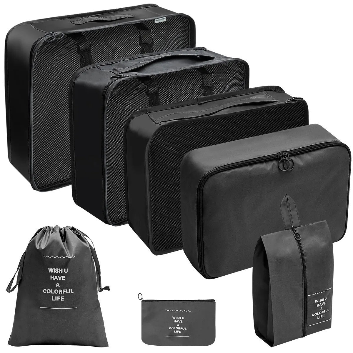 Travel Packing Cubes – Lightweight Luggage Organizer Bags with Zipper
