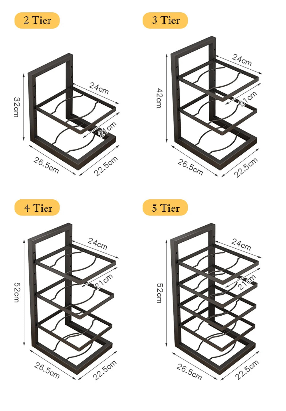 Adjustable Stainless Steel Pot & Pan Organizer Rack