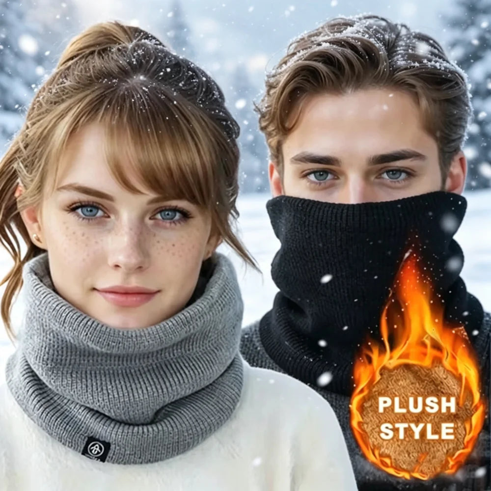 Winter Knitted Neck Warmer – Fleece Lined Thermal Neck Gaiter