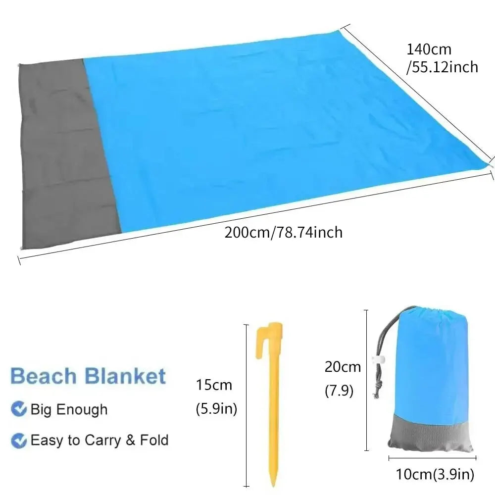 200 × 140cm Sandproof Waterproof Beach Blanket – Lightweight Outdoor Picnic Mat