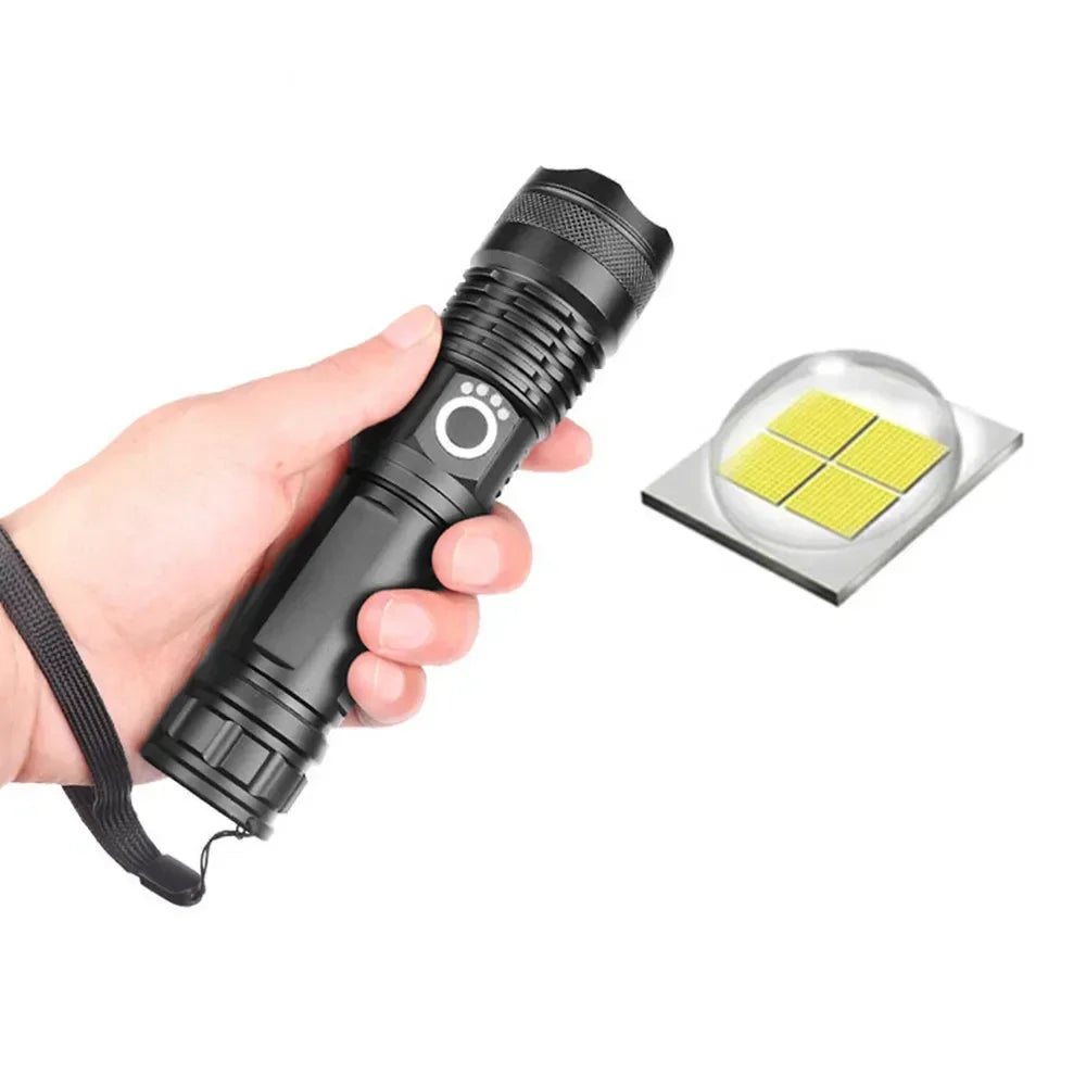 Rechargeable Zoomable LED Flashlight for Camping & Outdoor Use