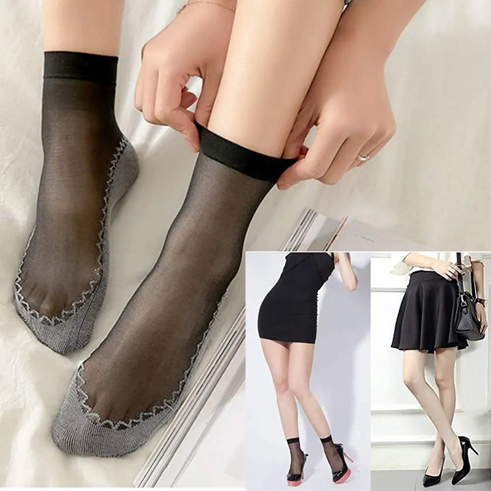 10-Pair Women's Ultra-Thin Summer Socks – Soft Breathable Everyday Socks