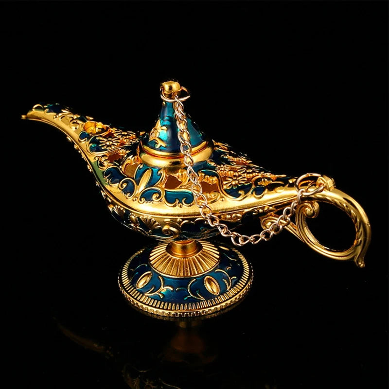Vintage Magic Lamp Ornament – Decorative Metal Desktop Decor
