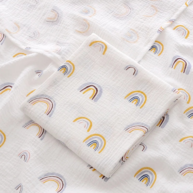 100×100cm Cotton Muslin Baby Swaddle Blanket – Soft Newborn Receiving Wrap