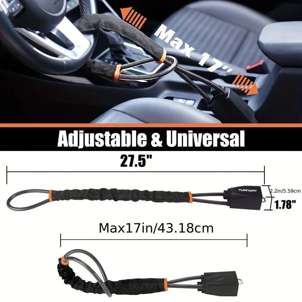 Adjustable Steel Cable Steering Wheel Lock