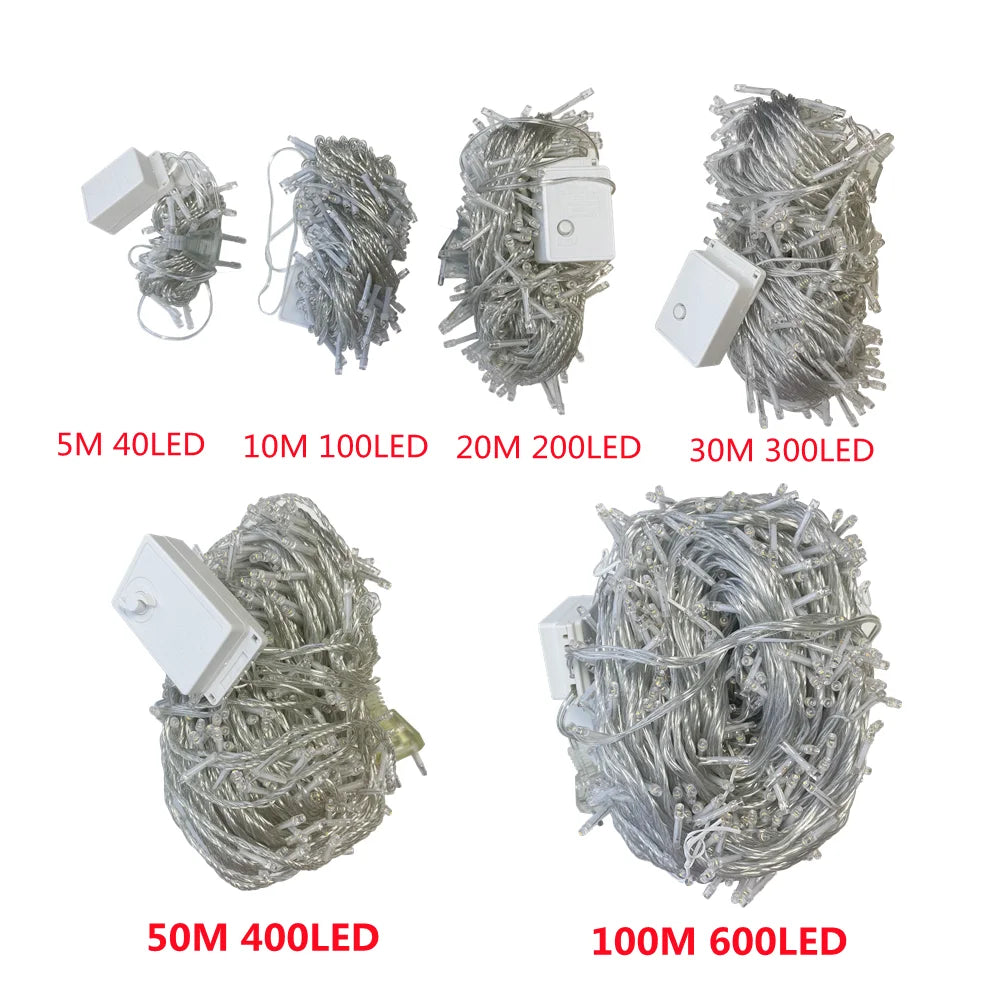 LED Christmas String Lights – 5M to 100M Fairy Lights for Holiday Decor