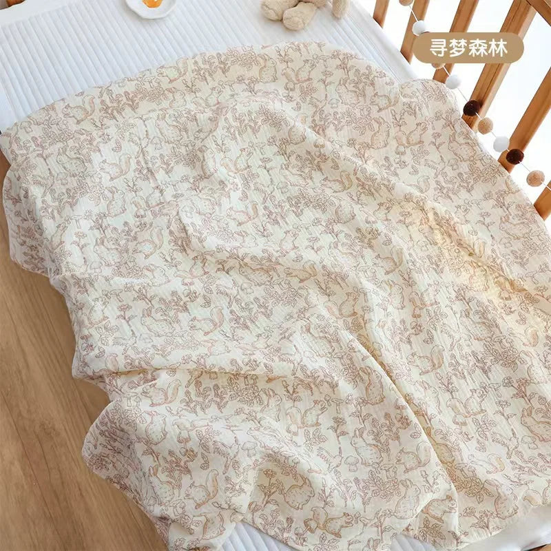 100×100cm Cotton Muslin Baby Swaddle Blanket – Soft Newborn Receiving Wrap