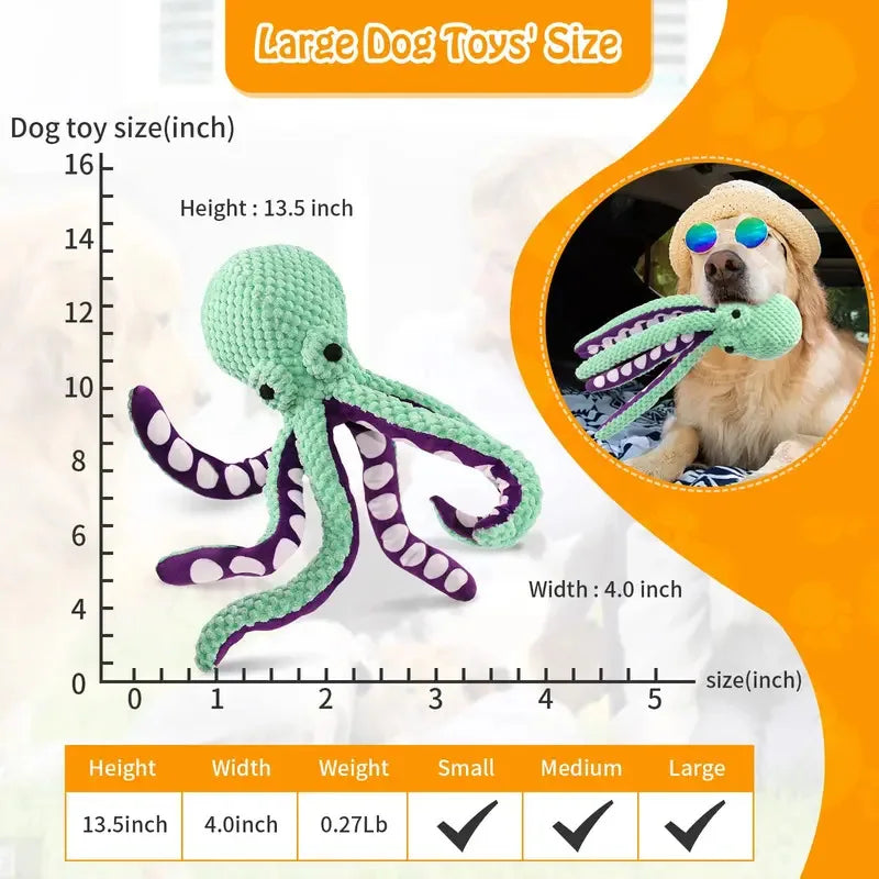 Octopus Plush Squeaky Toy for Dogs & Cats – Interactive Chew Toy