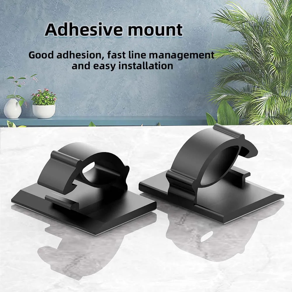 Self-Adhesive Cable Organizer Clips – Desktop Wire Holders