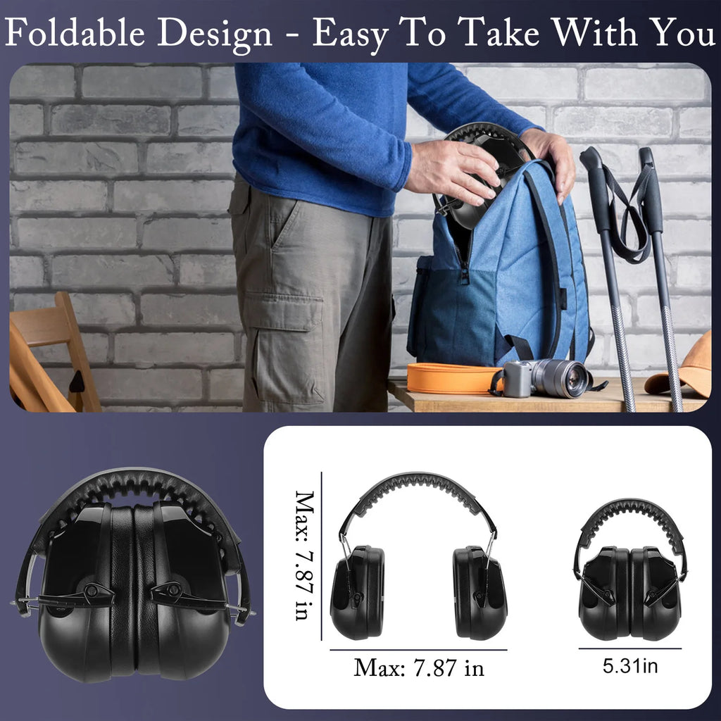 Adjustable Noise Reduction Earmuffs – SNR 34dB Hearing Protection