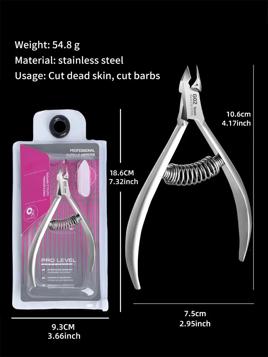 Stainless Steel Pedicure Nail Nipper with Double Spring