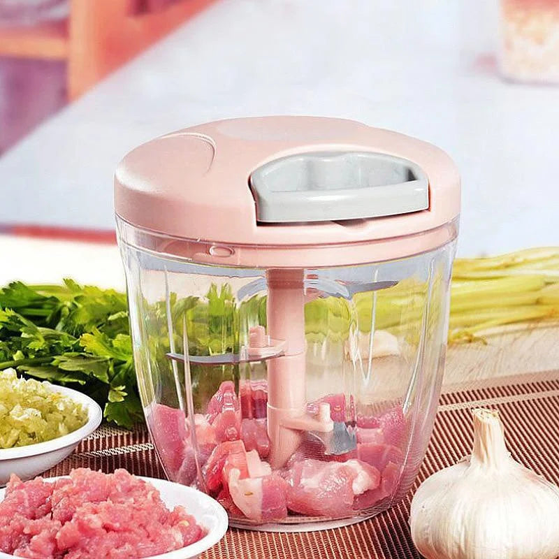 Manual Food Chopper – Mini Vegetable & Garlic Press Cutter
