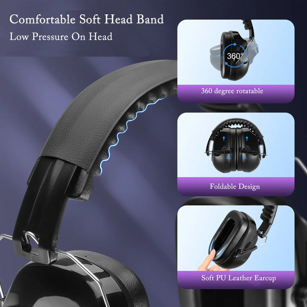 Adjustable Noise Reduction Earmuffs – SNR 34dB Hearing Protection