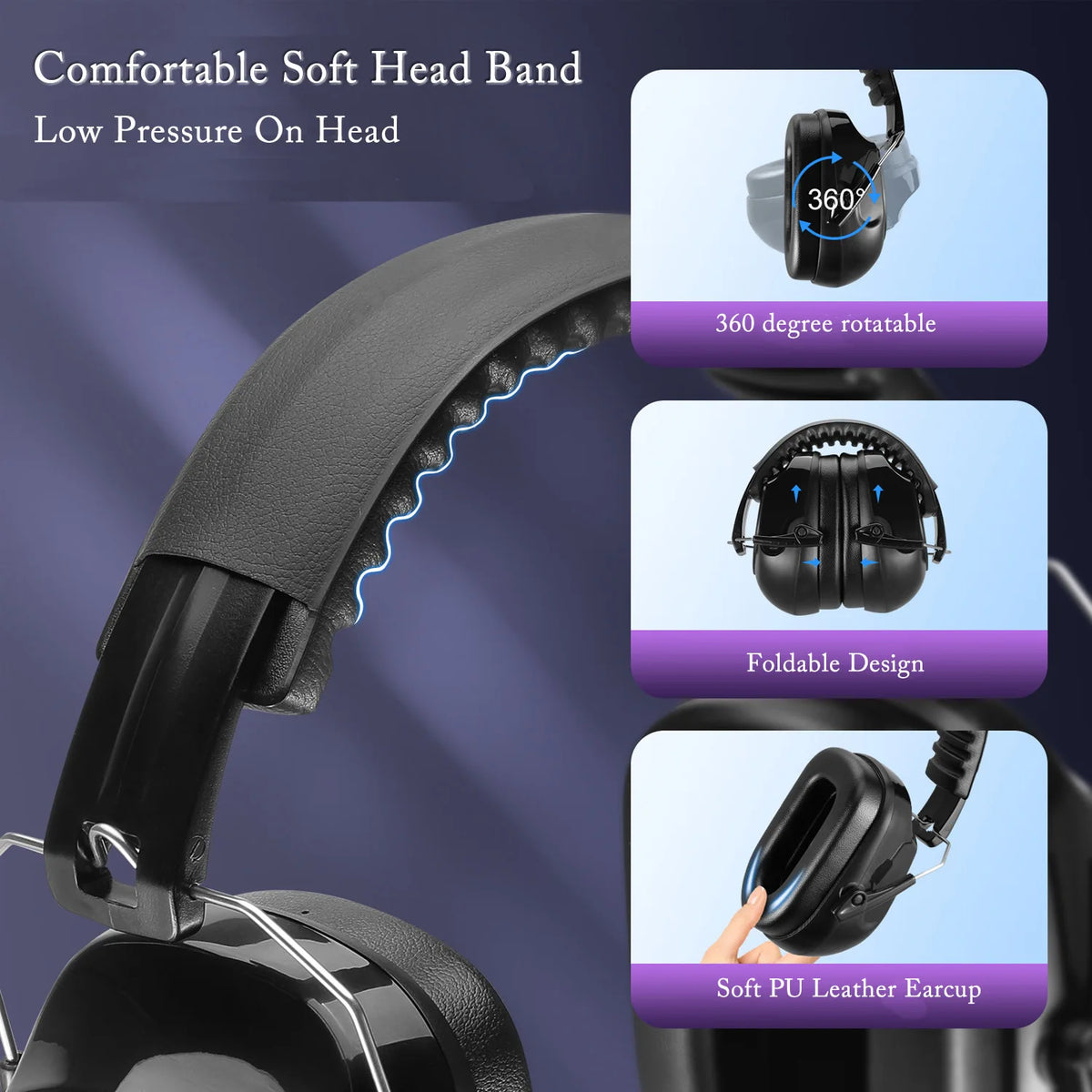 Adjustable Noise Reduction Earmuffs – SNR 34dB Hearing Protection