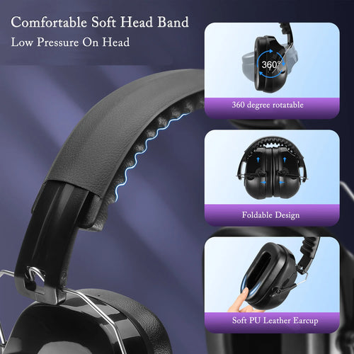 Adjustable Noise Reduction Earmuffs – SNR 34dB Hearing Protection