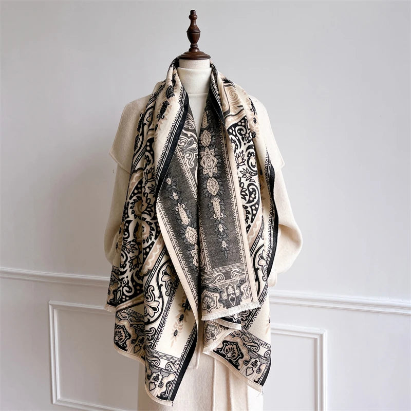 Women's Warm Winter Pashmina Scarf – Elegant Thick Shawl