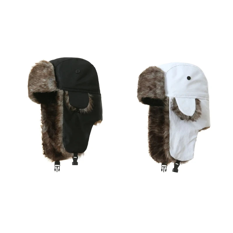 Men's Winter Faux Fur Ushanka Trapper Hat with Ear Flaps