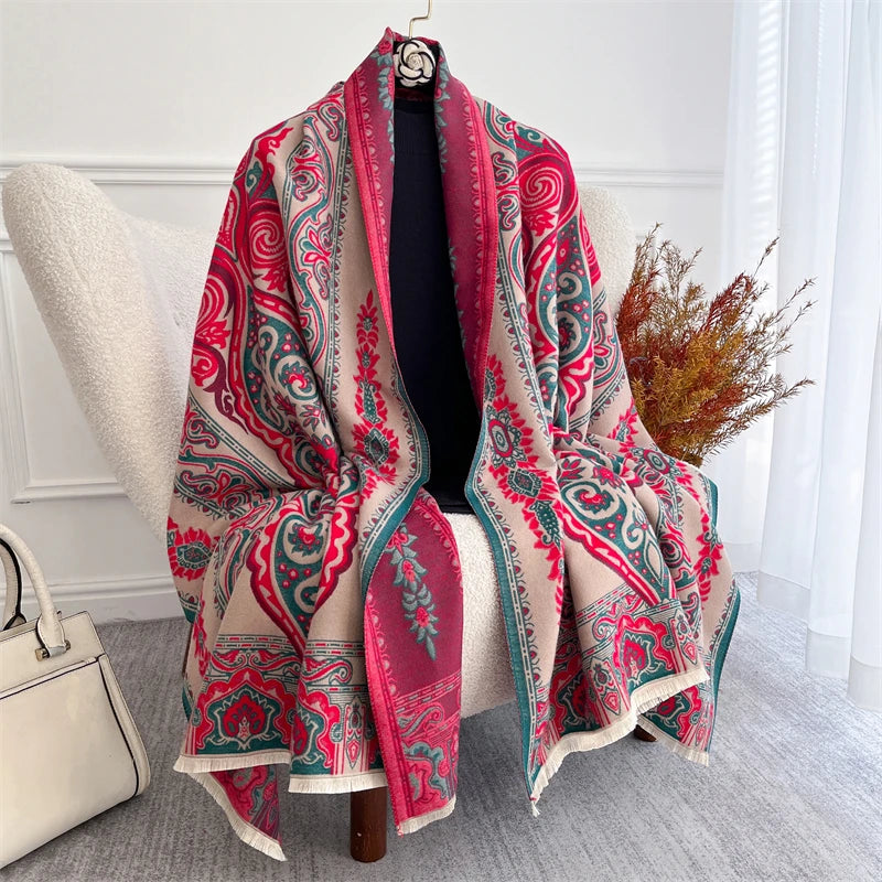 Women's Warm Winter Pashmina Scarf – Elegant Thick Shawl