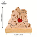 Personalized Wooden Bear Family Puzzle – Custom Name Christmas Decor