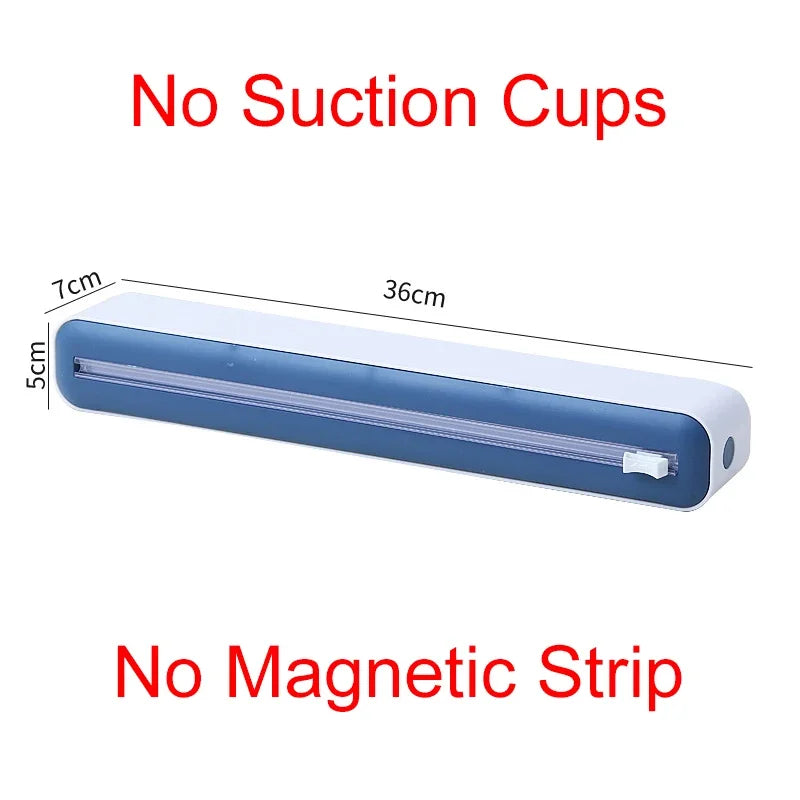 Magnetic Plastic Wrap Dispenser with Cutter – Kitchen Food Film Organizer