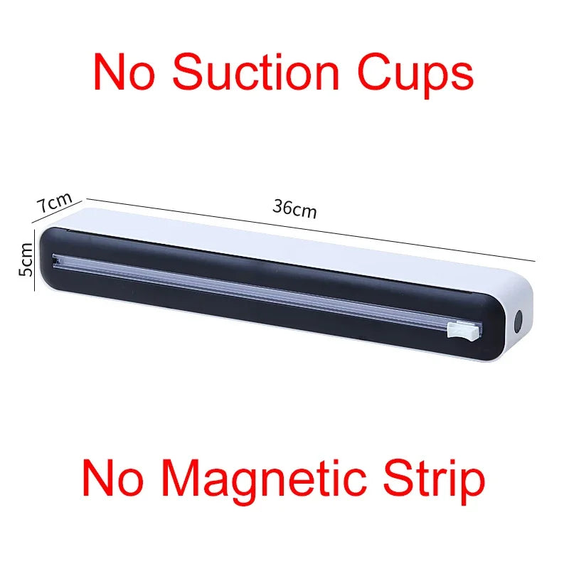Magnetic Plastic Wrap Dispenser with Cutter – Kitchen Food Film Organizer
