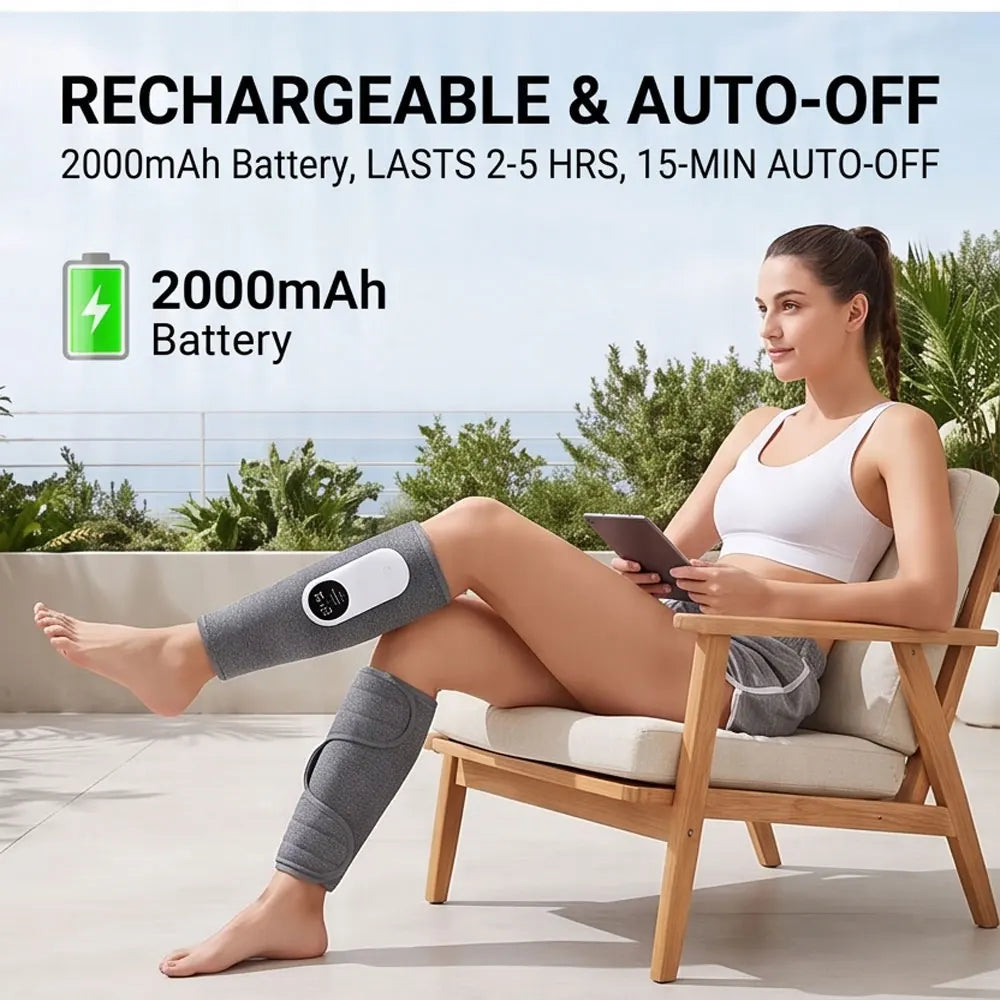 Rechargeable Air Compression Calf Massager – 3-Mode Leg Massage Wrap