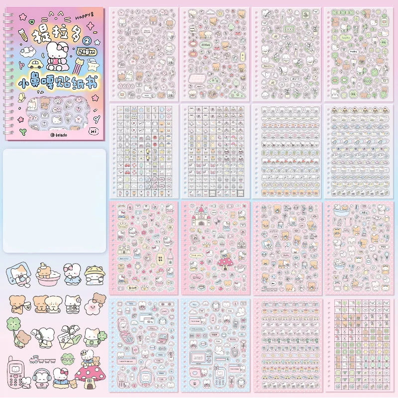 Cute K-Pop Decorative Sticker Book – Washi Paper Journal Stickers