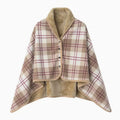 Fleece Wearable Blanket, Plaid Lap Blanket Comfy Poncho Throw