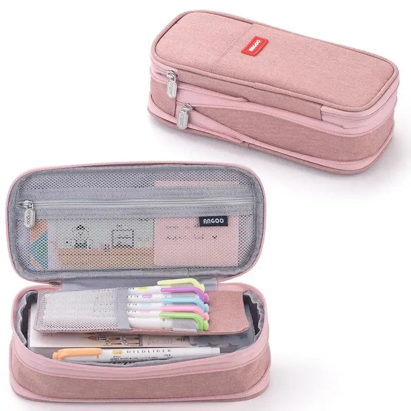 Macaron Color Large Capacity Double-Layer Pencil Case
